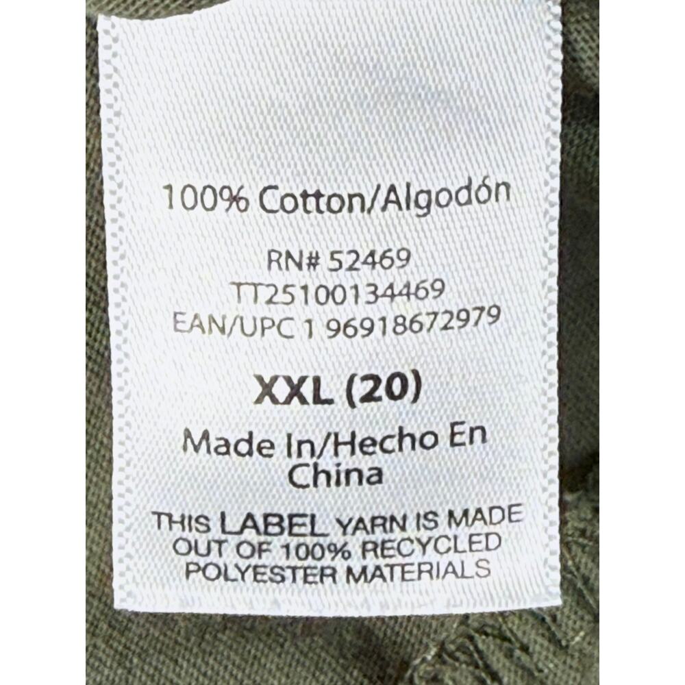Time and Tru Olive Green Tiered Cotton T-Shirt Mini Dress XXL 20 Pockets - Picture 3 of 9